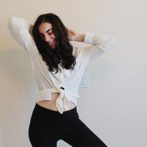 Ann Taylor White botton down blouse